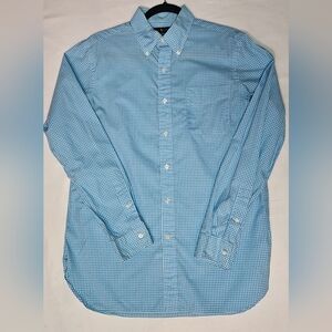 Men's medium polo Ralph Lauren blue checkered button up